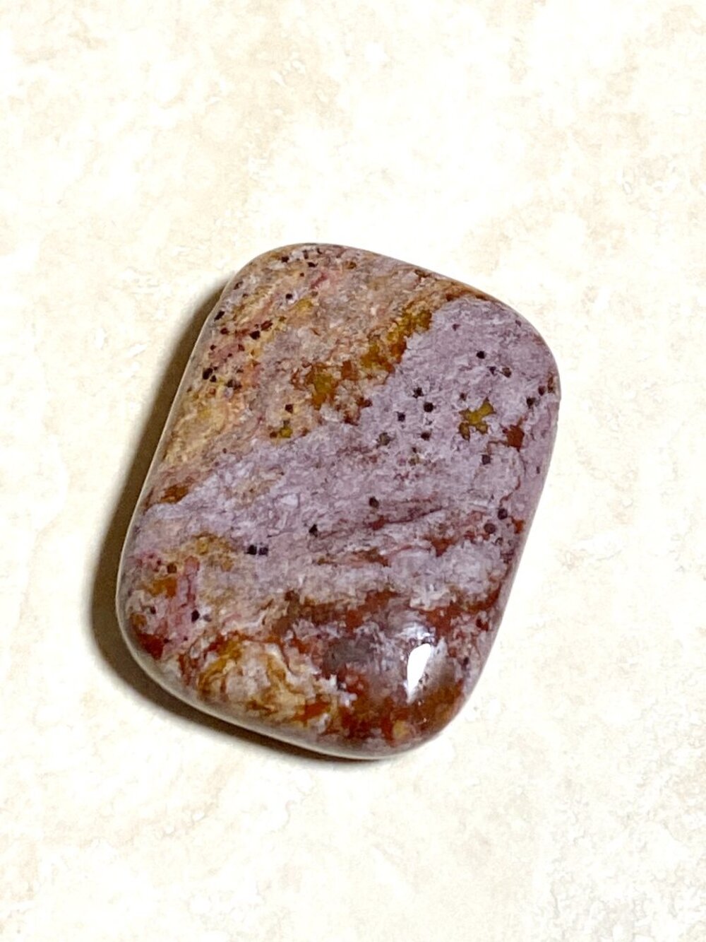 Purple Brown Ocean Jasper Pendant, Large Rectangular Natural Gemstone